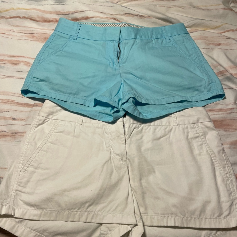Jcrew chino shorts. Blue and white size 2